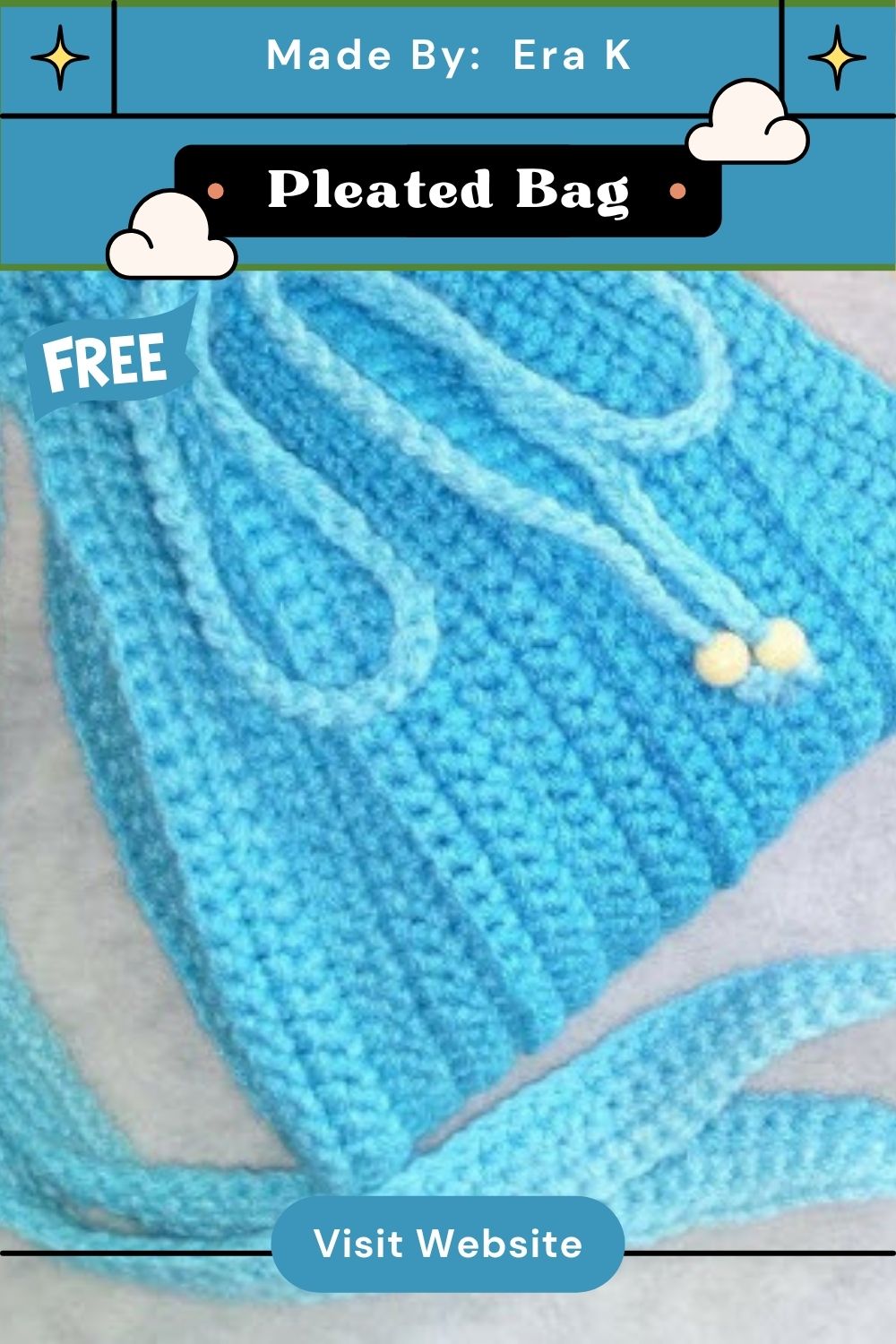 Easy Crochet Pleated Bag Pattern for Beginners