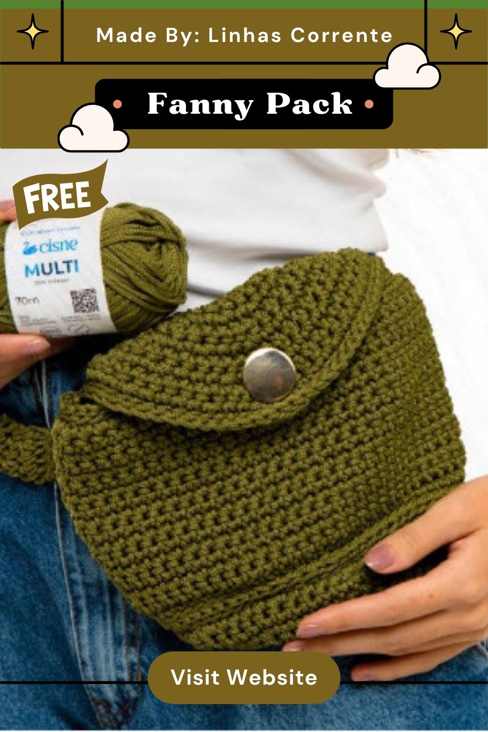 Elegant Crochet Fanny Pack Cisne Multi Pattern