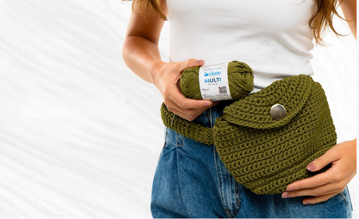 Elegant Crochet Fanny Pack Cisne Multi Pattern