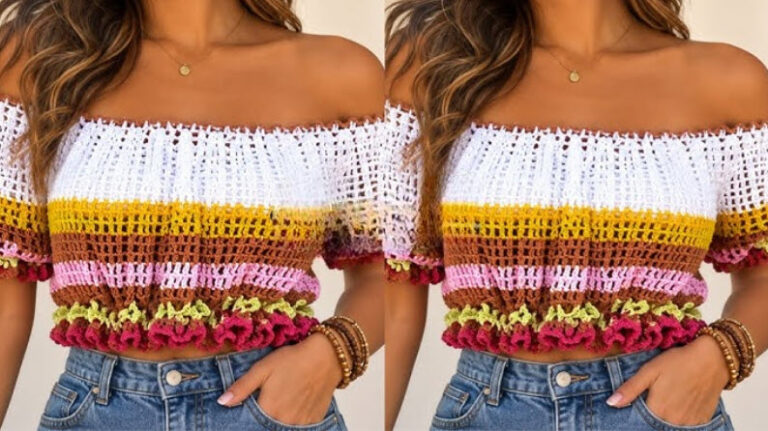 Elegant Crochet Off-the-Shoulder Top Pattern
