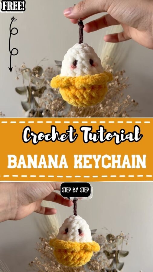 Free Crochet Banana Keychain Amigurumi Pattern