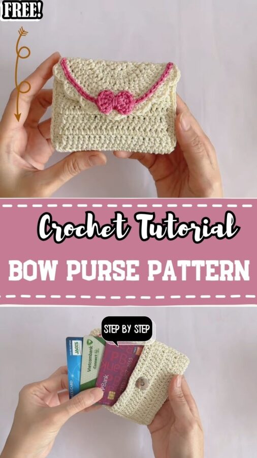 Free Crochet Bow Purse Pattern with Scalloped Flap