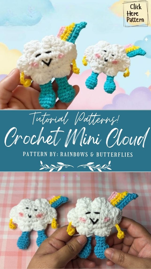 Free Crochet Mini Cloud Amigurumi Pattern for Any Room