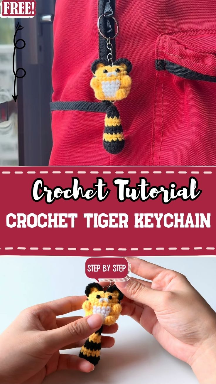 Free Crochet Tiger Keychain Amigurumi Pattern for Everyday Use