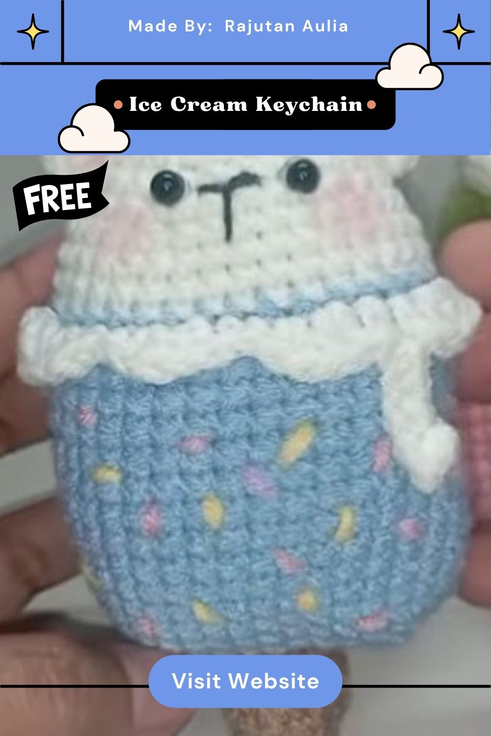Let's Crochet Animal Ice Cream Keychain Amigurumi Pattern