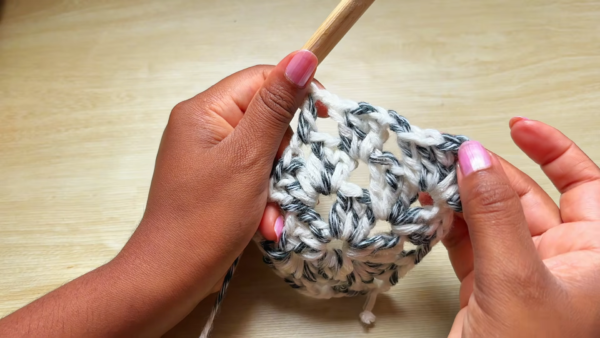 Squaring off a textured crochet panel corner