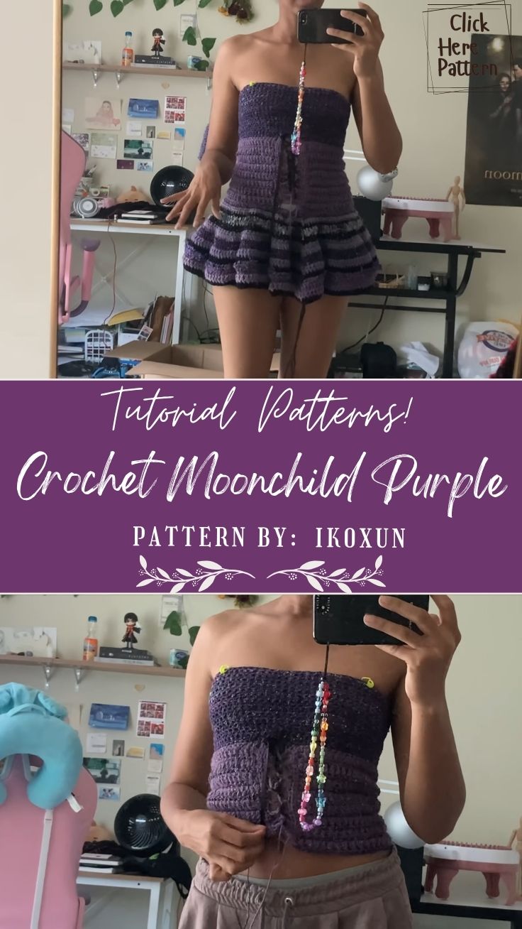 Witchy Crochet Moonchild Purple dress Pattern
