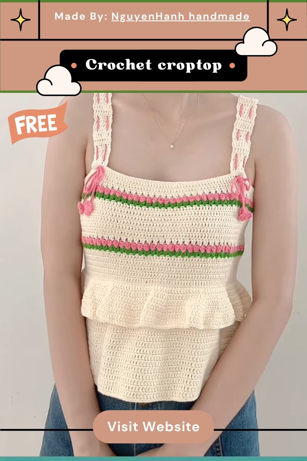 free Crochet croptop Pattern for Summer