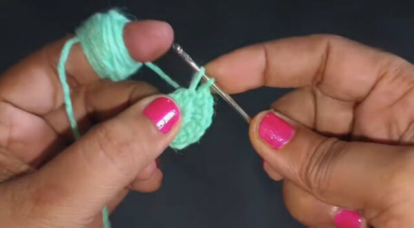 Amigurumi circle ka 2nd round crochet hook se.