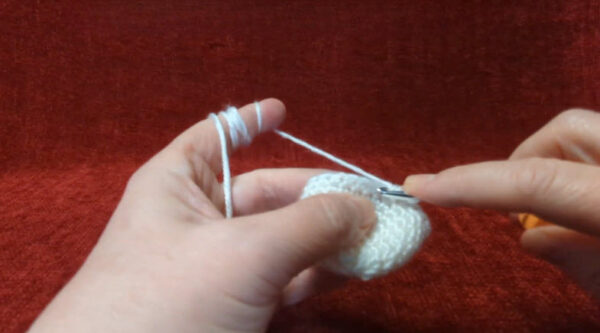 Bobble stitch round on ghost body