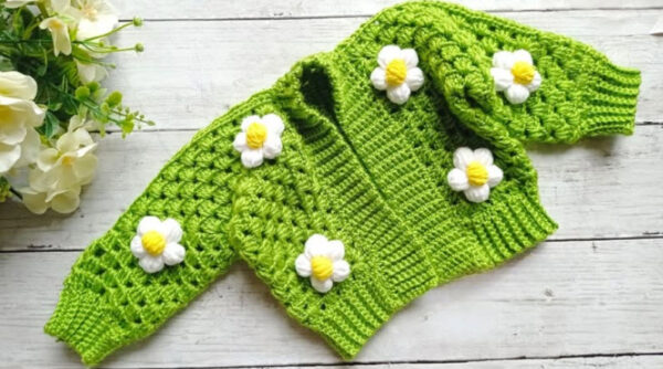 Crochet Granny Hexagon Cardigan Pattern for baby