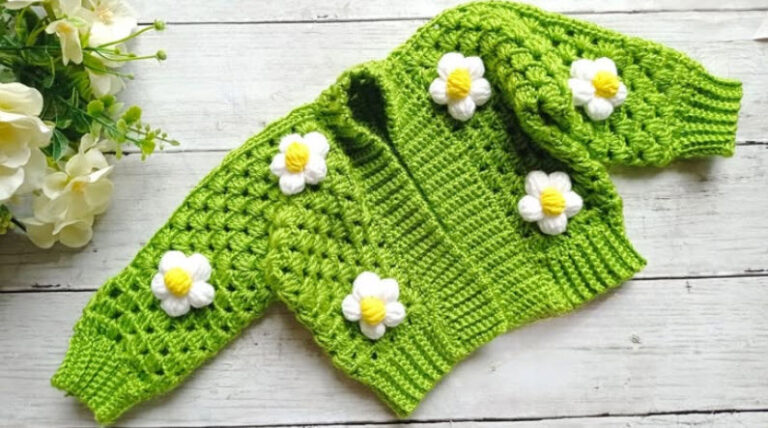 Crochet Granny Hexagon Cardigan Pattern for baby