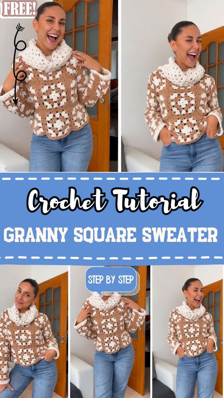 Crochet Granny Square Sweater Pattern for a Cozy Look