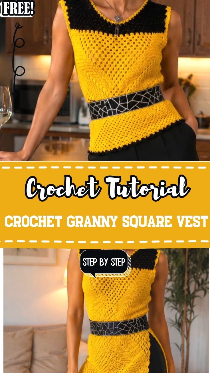 Crochet Granny Square Vest Pattern for Handmade Fashion