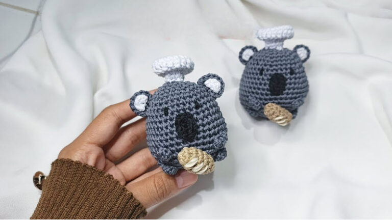 Crochet Koala Keychain Amigurumi Pattern Gift Idea