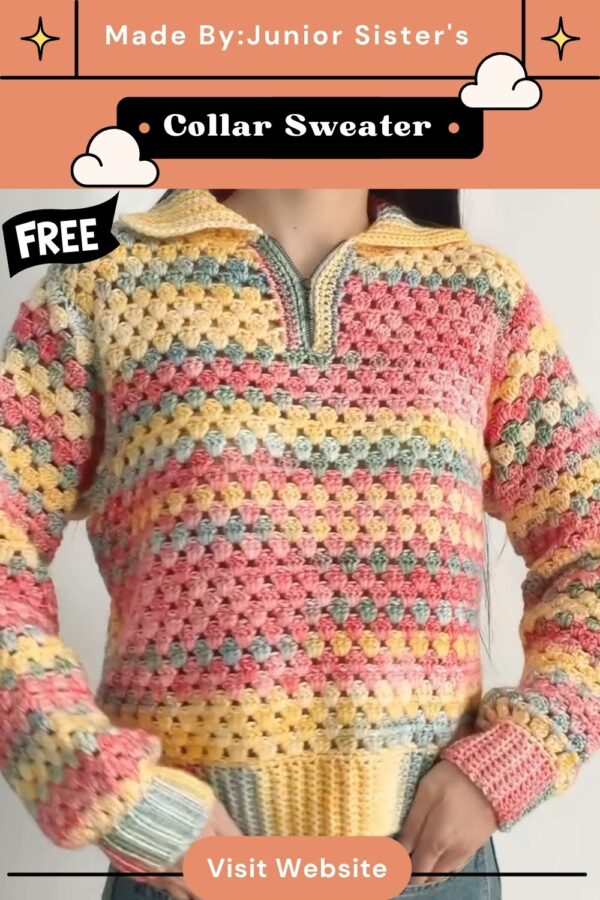 Crochet Lightweight Polo Collar Sweater Pattern for a Fresh Look