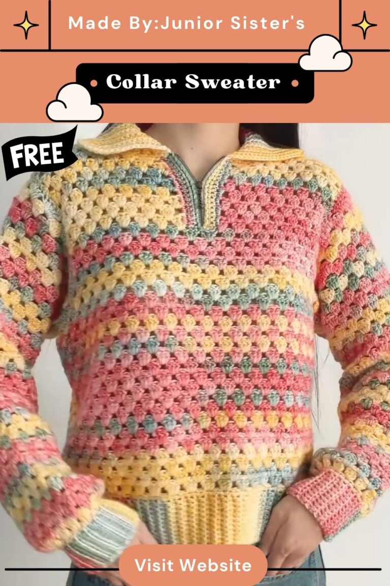Crochet Lightweight Polo Collar Sweater Pattern for a Fresh Look