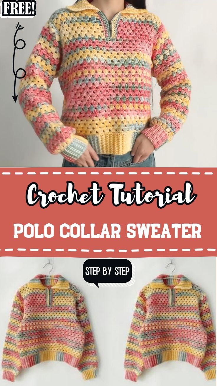 Crochet Lightweight Polo Collar Sweater Pattern for a Fresh Look