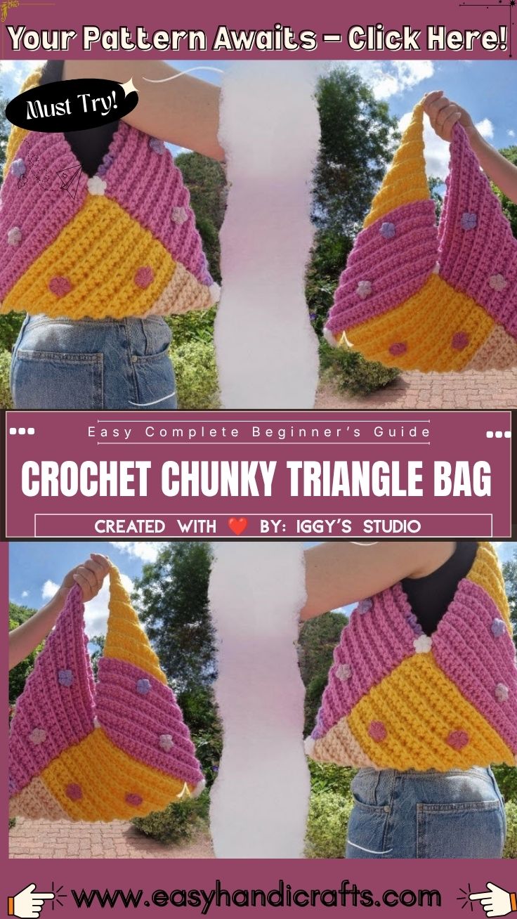 Easy Crochet Chunky Triangle Bag Pattern