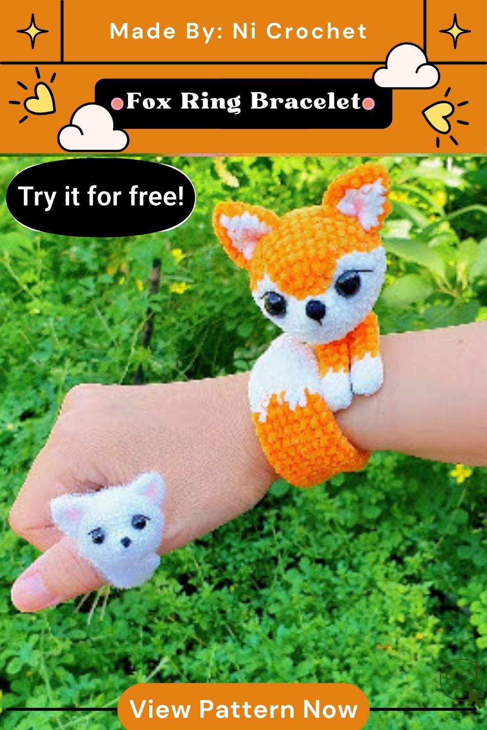 Easy Crochet Fox Ring And Bracelet Pattern For New Learners