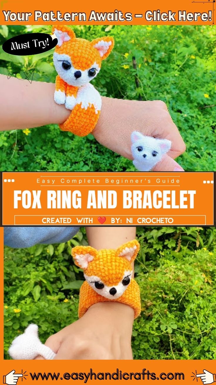 Easy Crochet Fox Ring And Bracelet Pattern For New Learners