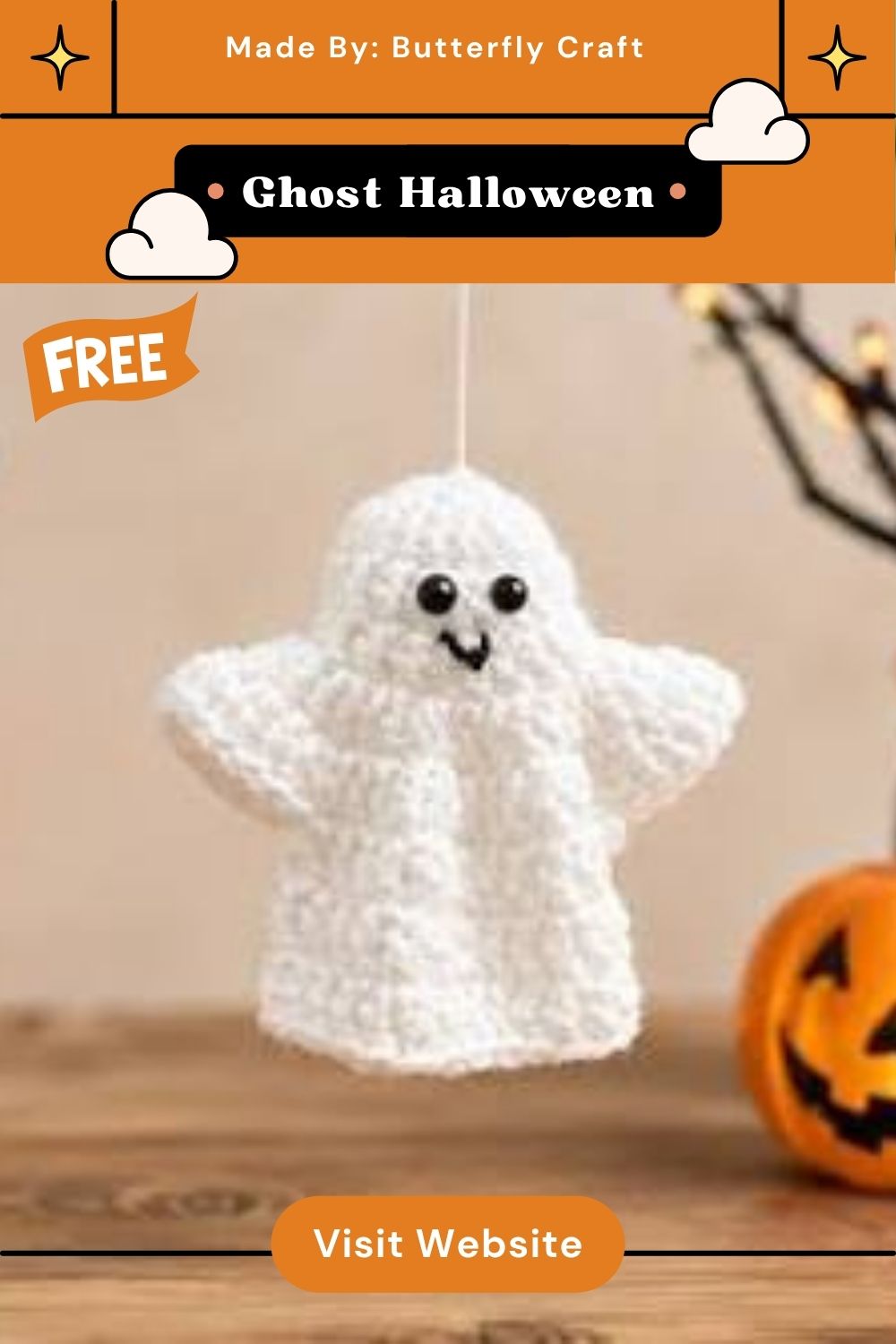 Free Crochet Ghost Halloween Amigurumi Pattern for Fun Decor