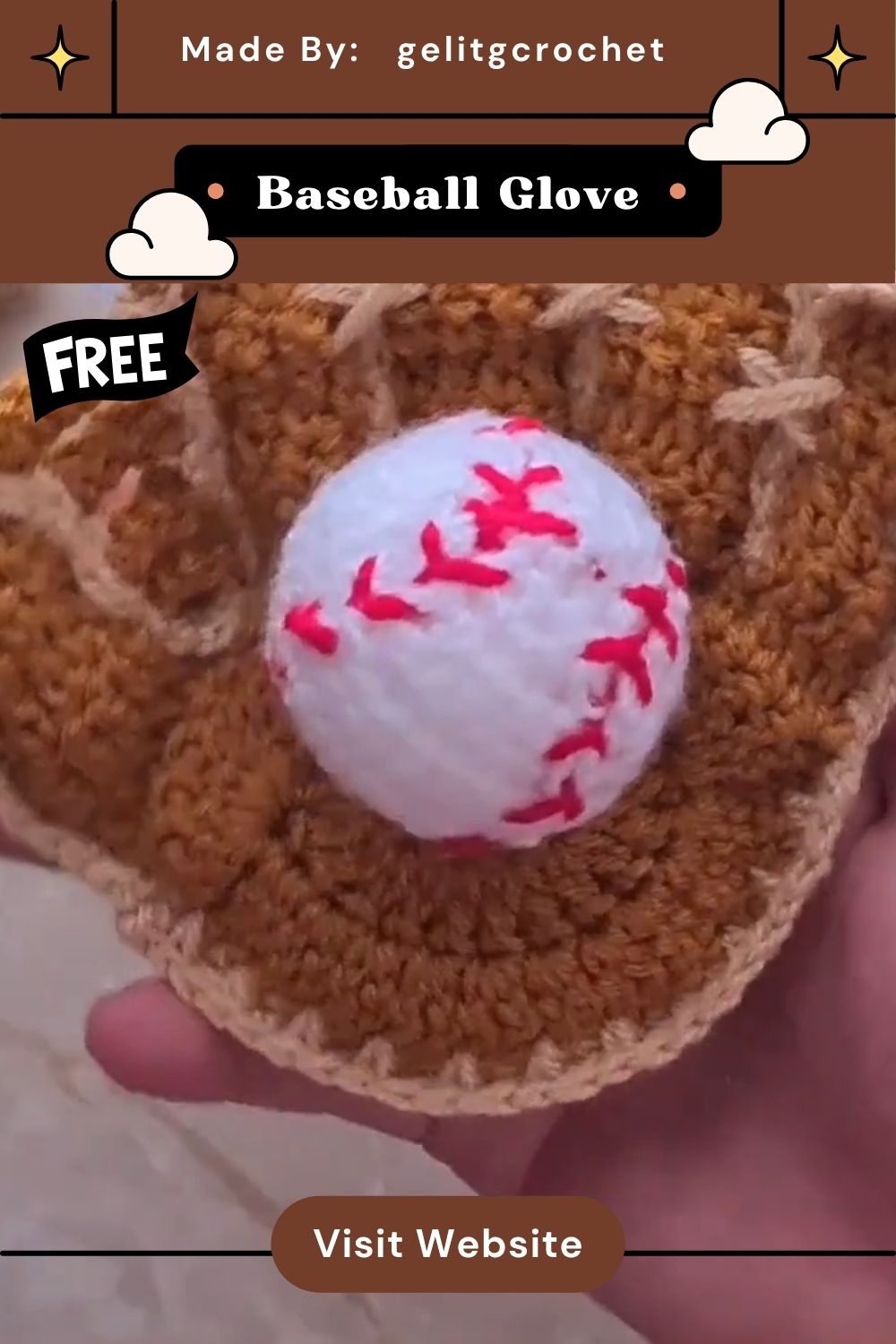 Free Mini Crochet Baseball Glove Pattern for Beginners