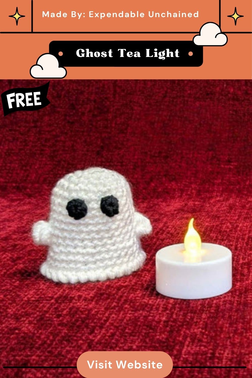 Halloween Crochet Ghost Tea Light Wrap Pattern