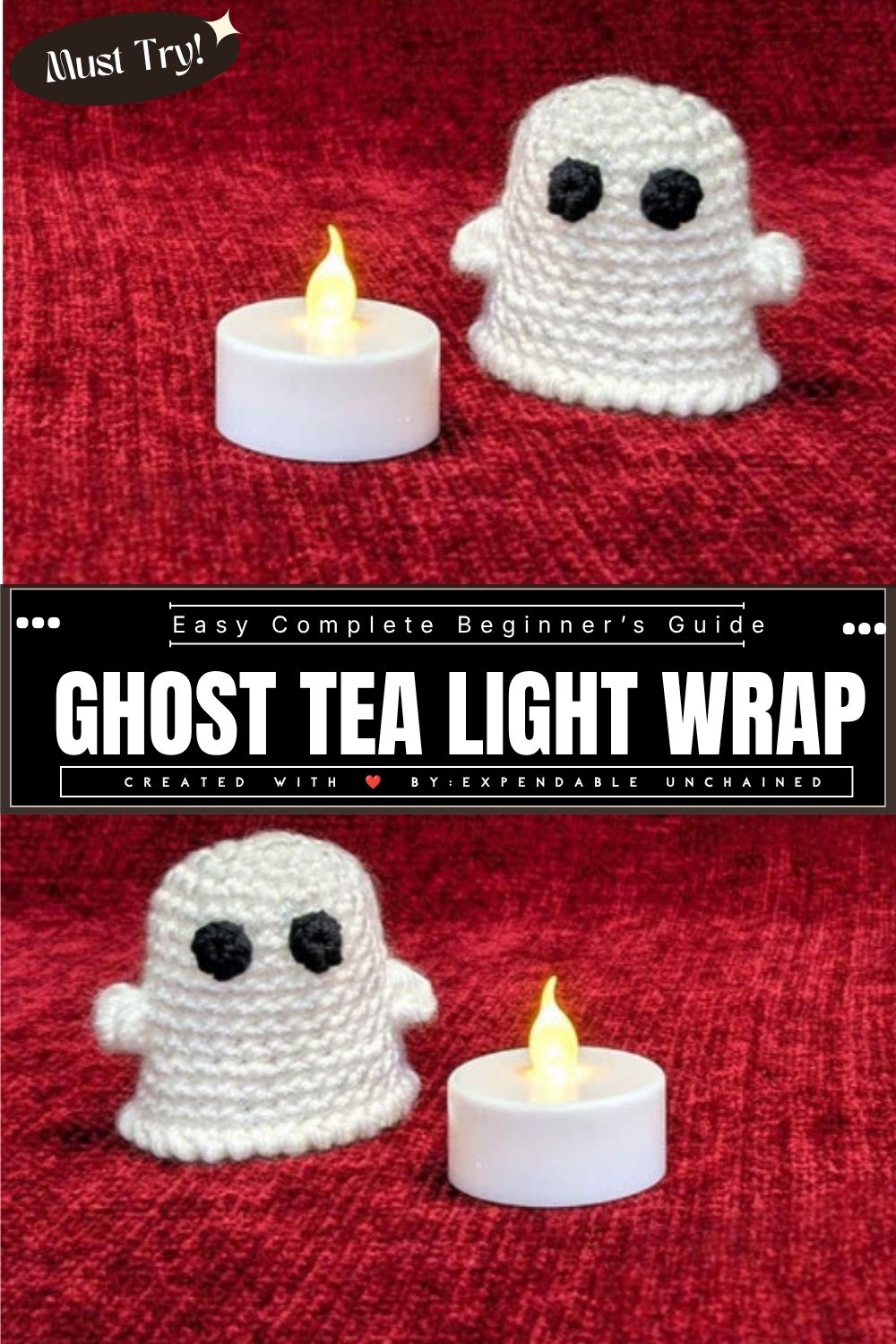 Halloween Crochet Ghost Tea Light Wrap Pattern
