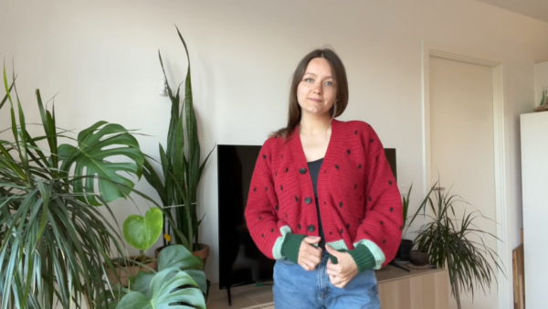 Handmade Crochet Cardigan Pattern with watermelon print (2)