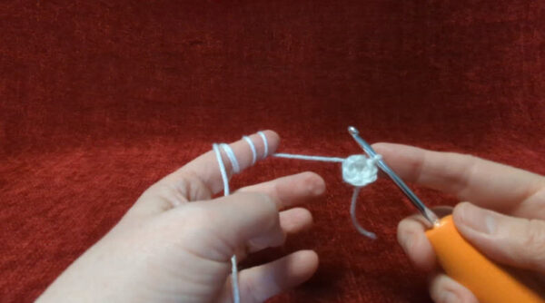 Increasing stitches to shape ghost base