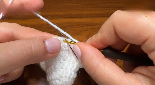 Sewing final rows on ghost shape
