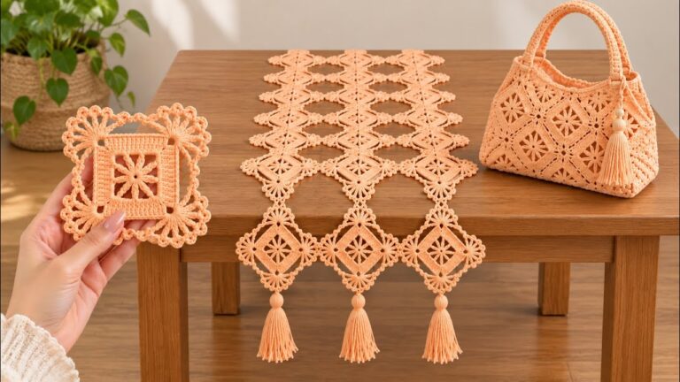 Simple Crochet Dining Runner & Coaster Pattern