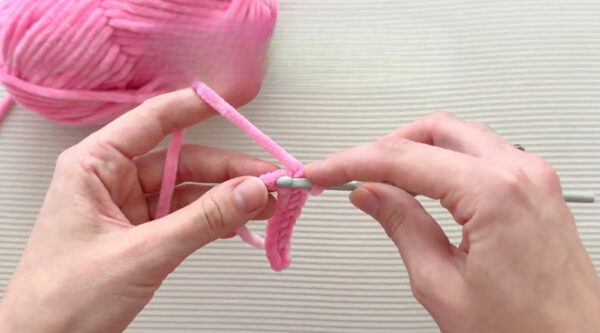 Single crochet into starting chain