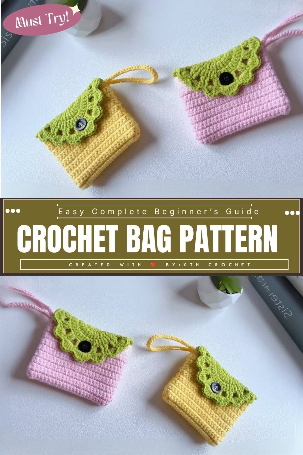 Small Mini Crochet Bag Pattern with textured stitch design
