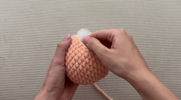 Stuffing bunny ice cream amigurumi piece