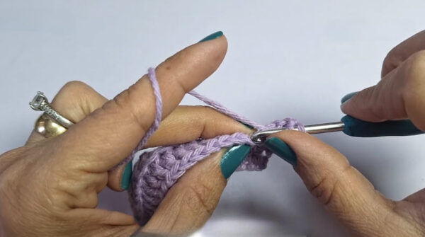 Working back loop only double crochet row