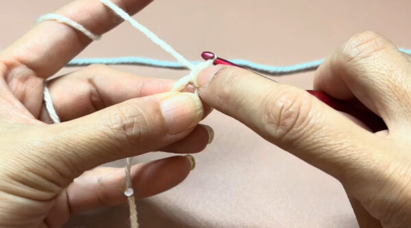 Working single crochet stitches in round one