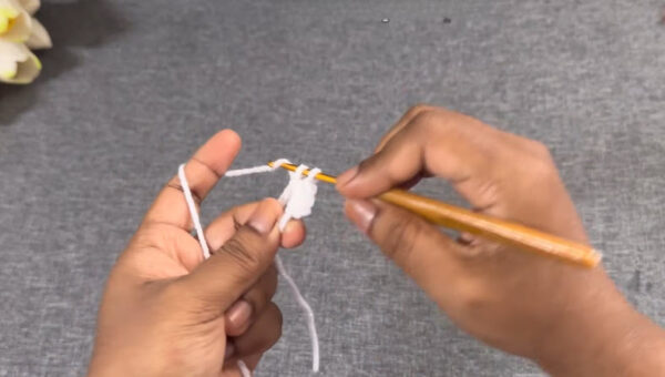 Working stitches into magic ring
