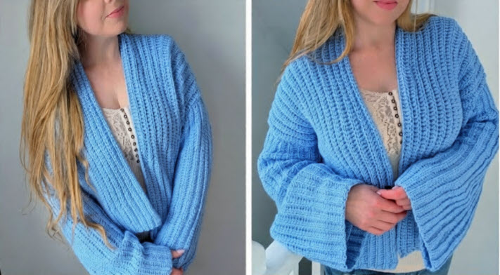 Crochet Ribbed Cardigan Pattern for Everyday Wear (2)