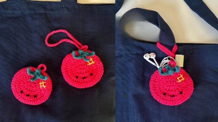 Crochet Tomato Pouch Pattern for Small Everyday Items