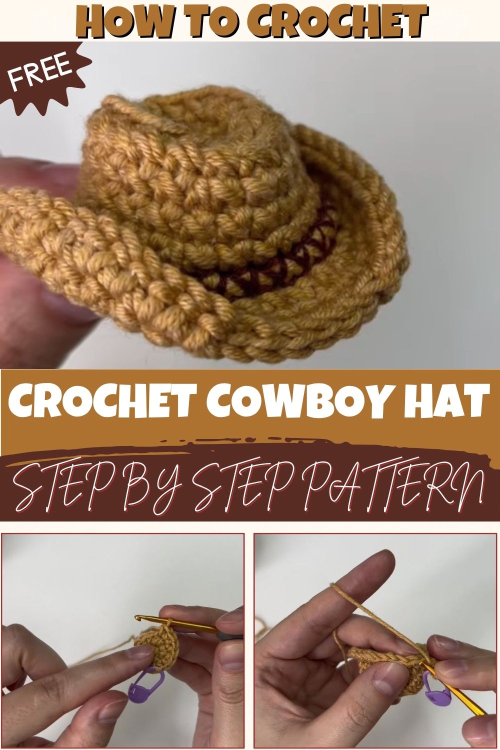 DIY Mini Crochet Cowboy Hat Pattern for Beginners