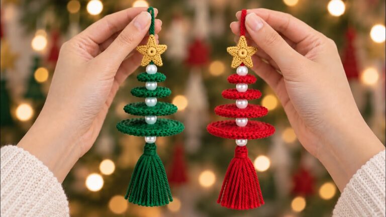 Easy Crochet Christmas Tree Ornament Pattern